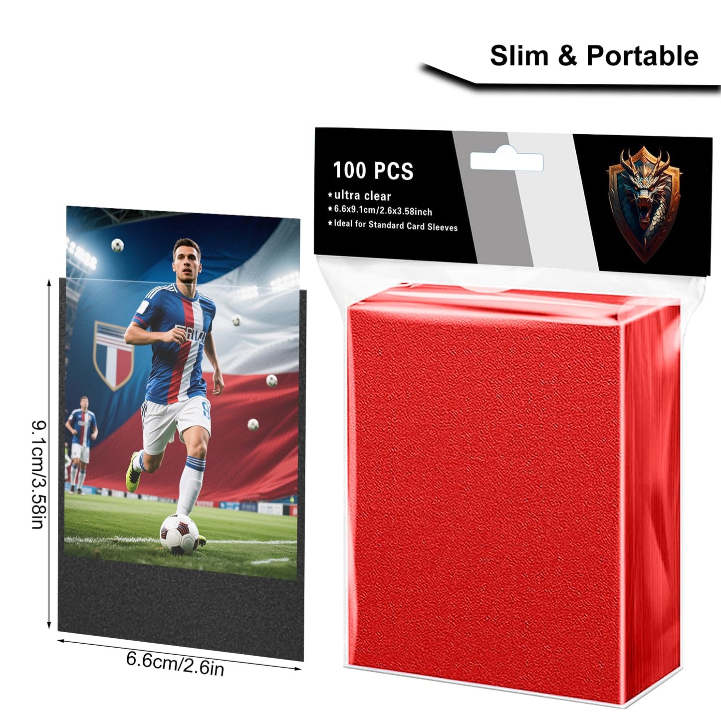 500Ct Matte Black Red Card Sleeves For Trading Cards, Soft Anti-Slip Tough Premium Tcg Standard Card Penny Sleeves Compatible Wi