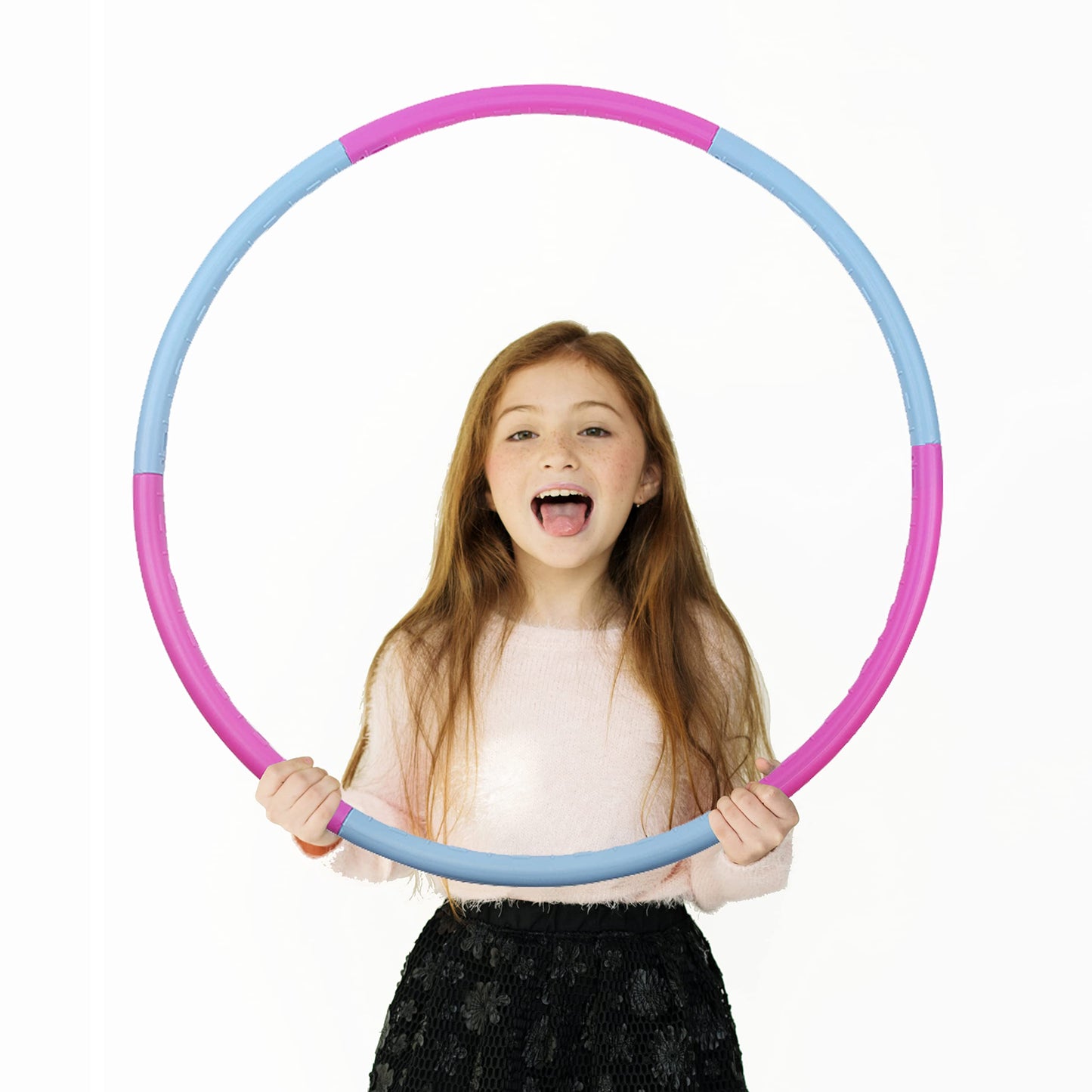 Beakabao Exercise Hoops Set For Kids(6 Parts), Weight And Size Adjustable Detachable Fitness Toys, Suitable For Gymnastics, Dance, Party, Games And Pet Training, 29 Inches