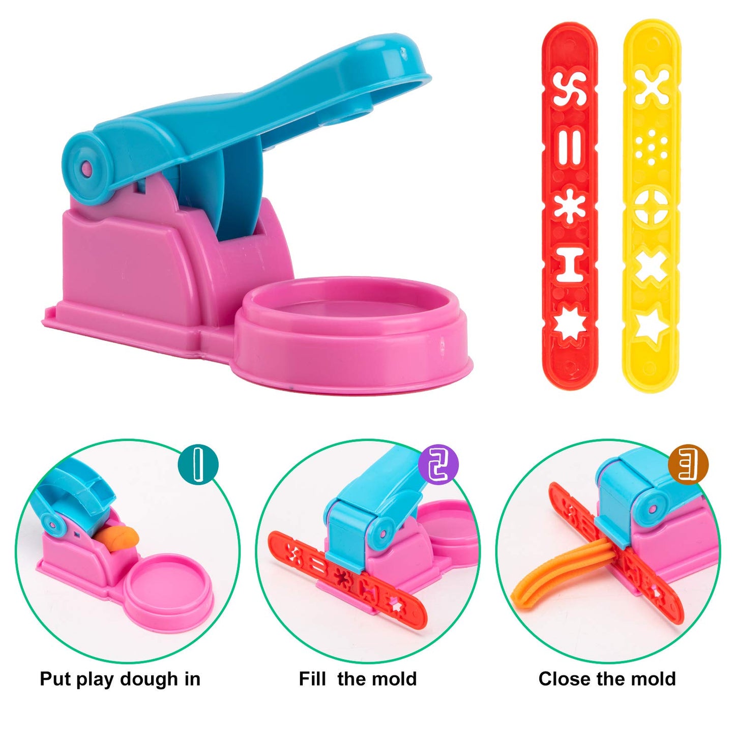 Dough Tools For Kids, 46Pcs Dough Toys Include Play Food Molds - Cupcakes, Ice Cream, Noodle, Play Bulk Pack With Roller, Cutter