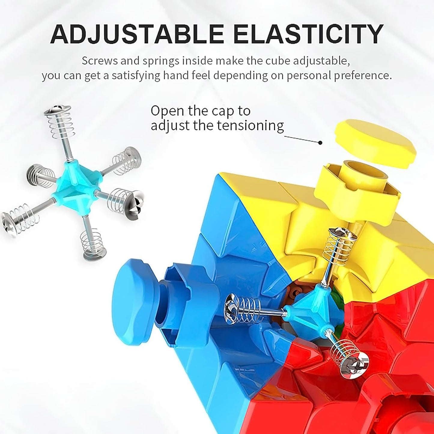 Cfmour Speed Cube 3X3X3 - Moyu Meilong 3C, Stickerless Magic Cube 3X3, Fast Smooth Turning Vivid Colour 3D Puzzle Brain Toy Travel Games, Turns Quicker Than Original