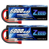 Zeee 2S Lipo Battery 6000mAh 80C 7.4V Hard Case RC Battery with Deans Connector for 1/8 Scale RC Car RC Airplane RC Helicopter R