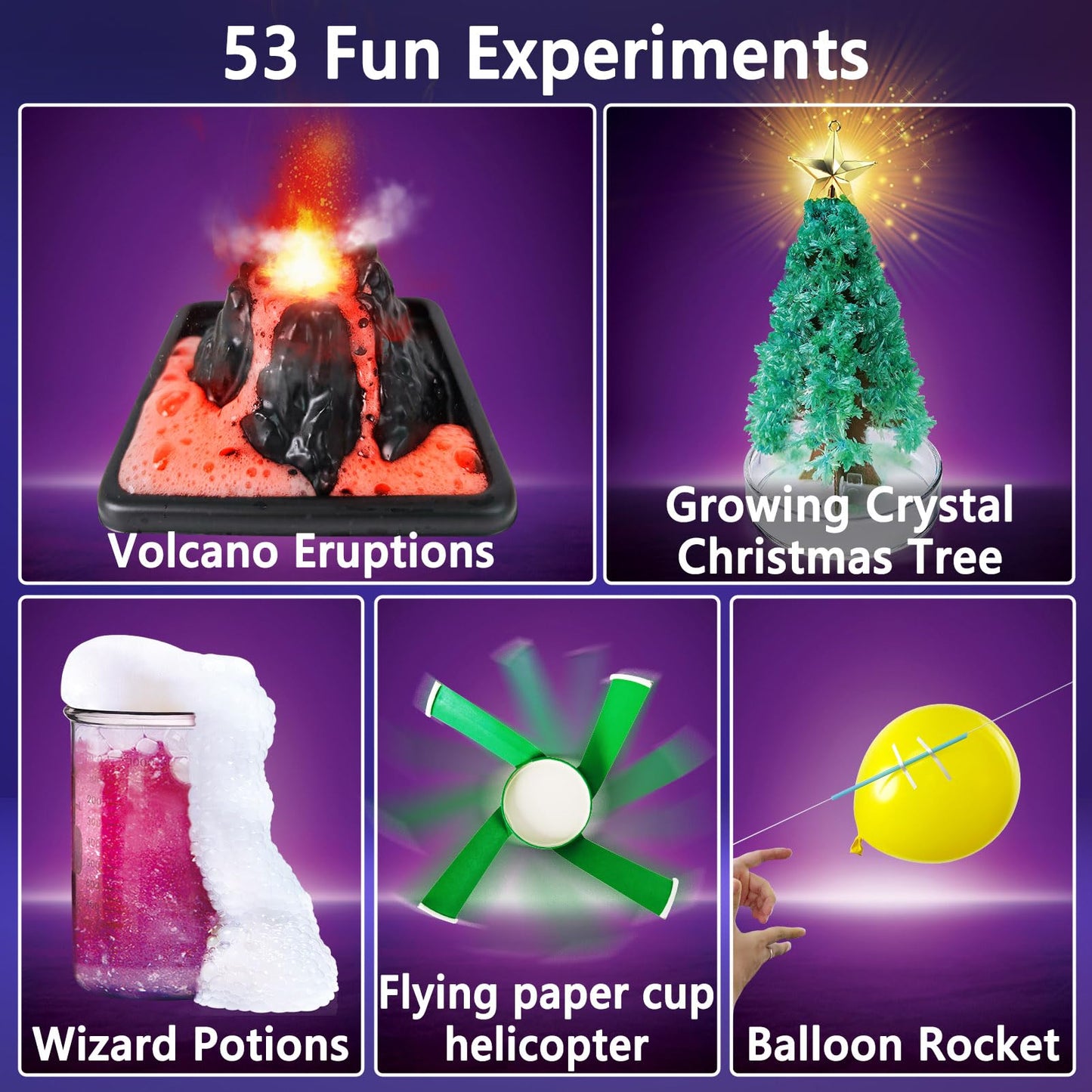 Unglinga 53 Experiments Science Kits For Kids Boys Girls, Gift Ideas For Birthday Christmas, Chemistry Physics Set, Stem Activities Learning Educational Scientist Toys
