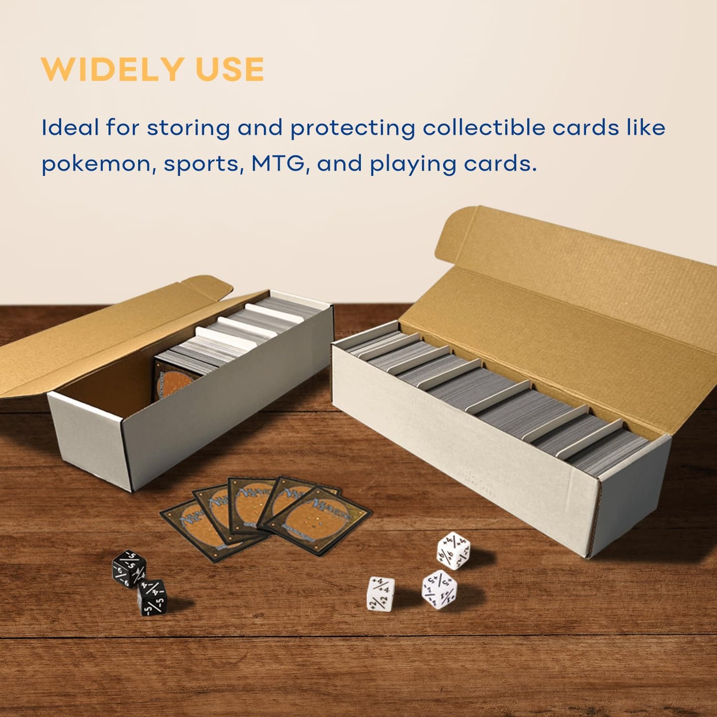 Fageverld Cardboard Storage Boxes With Dividers - For Baseball, Football, Sports Cards And Mtg Playing Cards (6 Count)