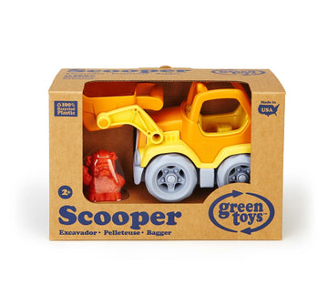 Green Toys Scooper Construction Truck - Yellow/Orange, 1 Count - Eco-Friendly Toy for Kids, Durable and Safe