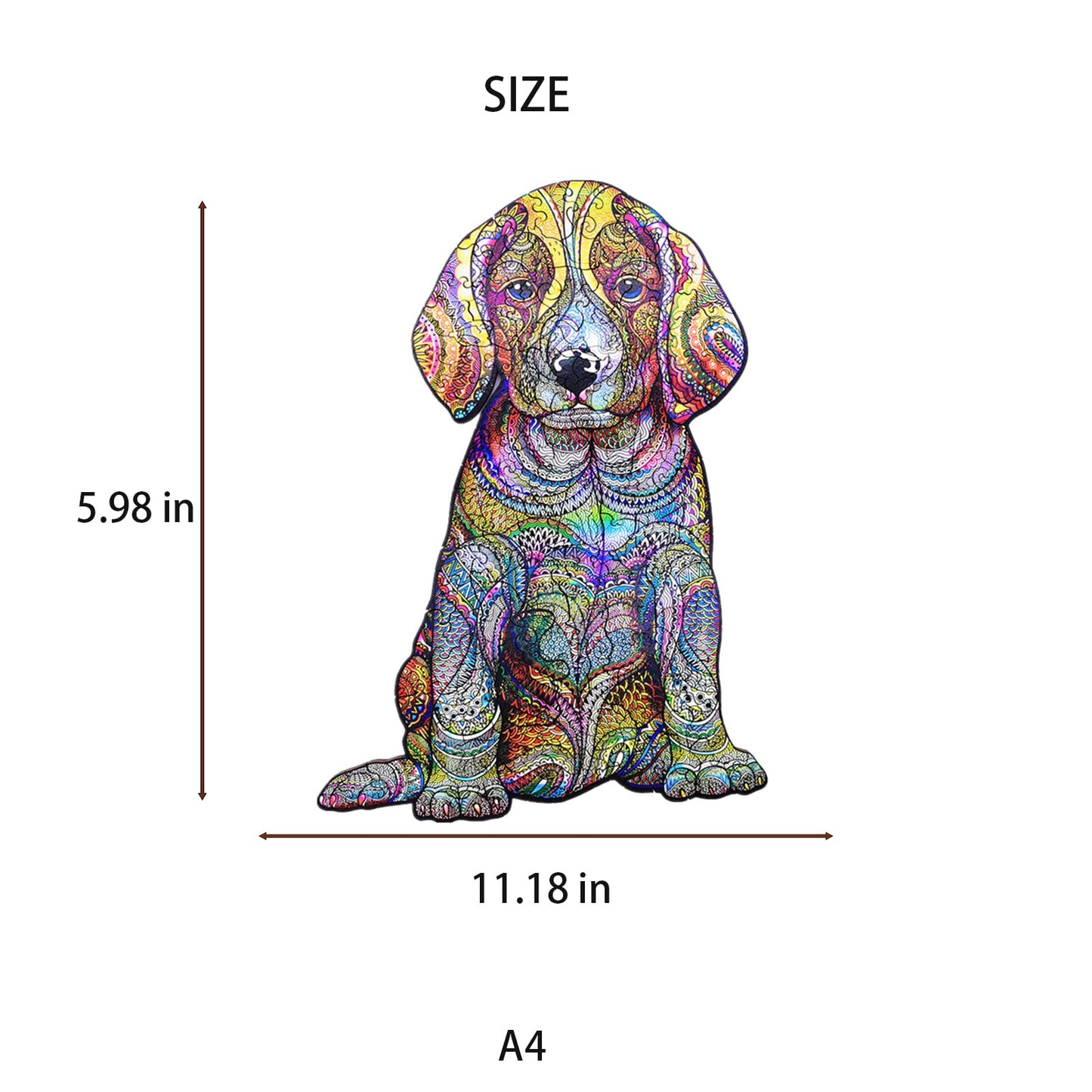 Wentufin - 150 Pieces Wooden Jigsaw Puzzles For Adults Large Size Wood Cut Puzzles Dog Wooden Jigsaw Puzzles Gift For Christmas,