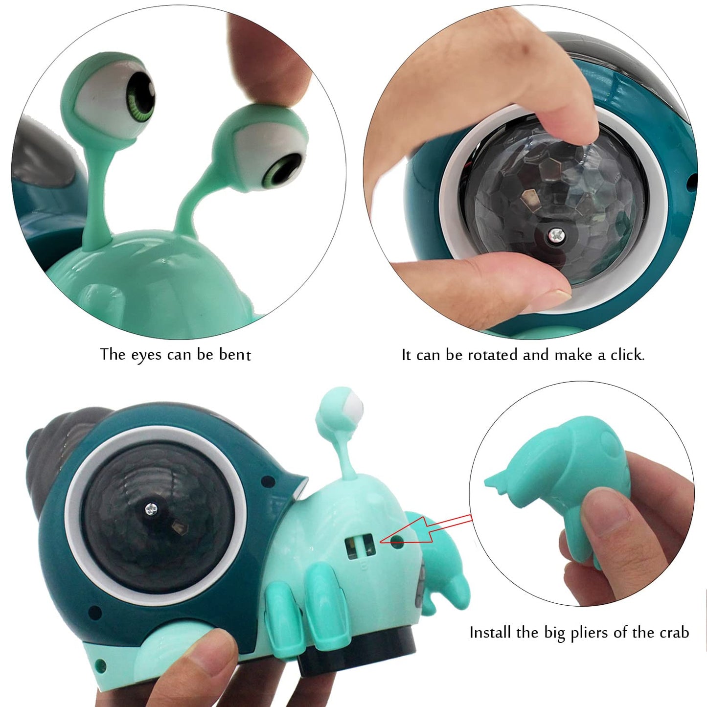 Tipmant Baby Toddler Electric Crab Cute Electronic Animal Vehicle Car Toy Crawl, Play Music, Luminous Light Kids Birthday (Green)