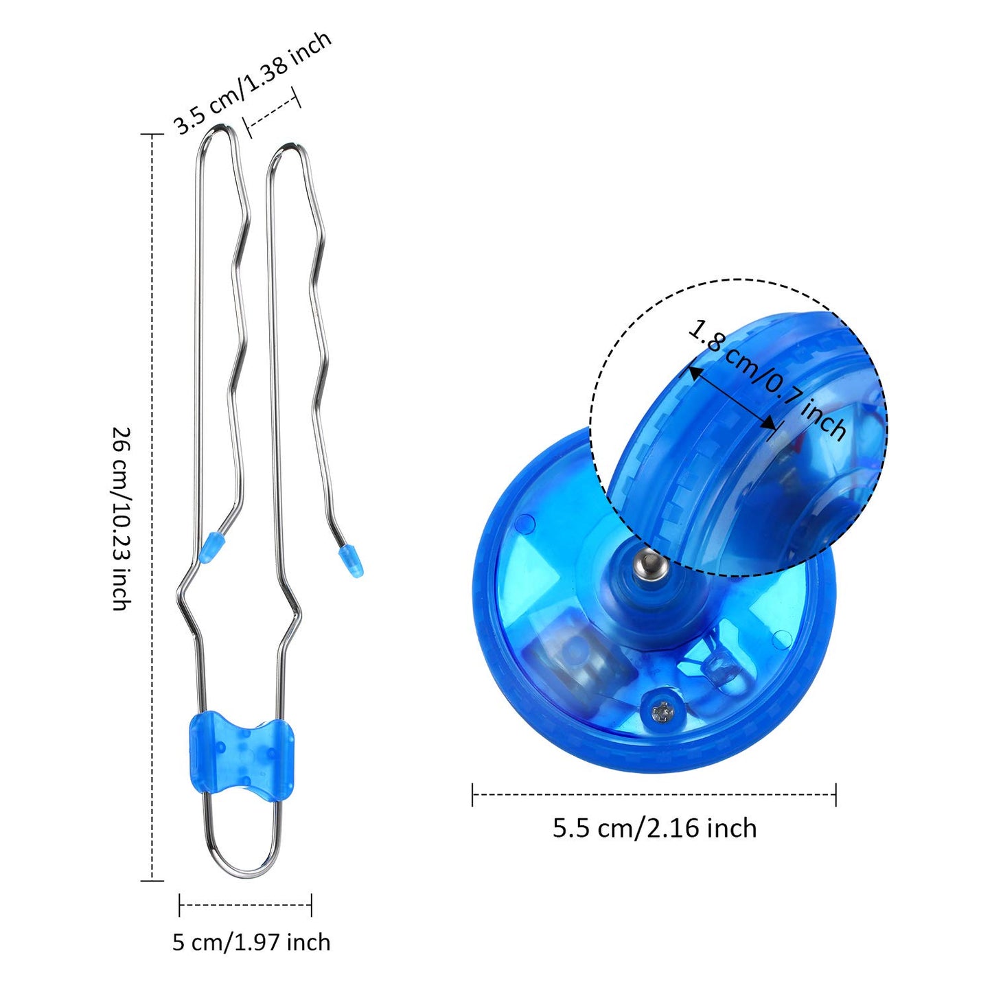 4 Pieces Retro Magic Rail Twirler Flashing Gyro Wheel Classic Rail Twister Vintage Fidget Toy Magnetic Gravity Defying Stunt Toy For Boys, Girls (Wave Style)