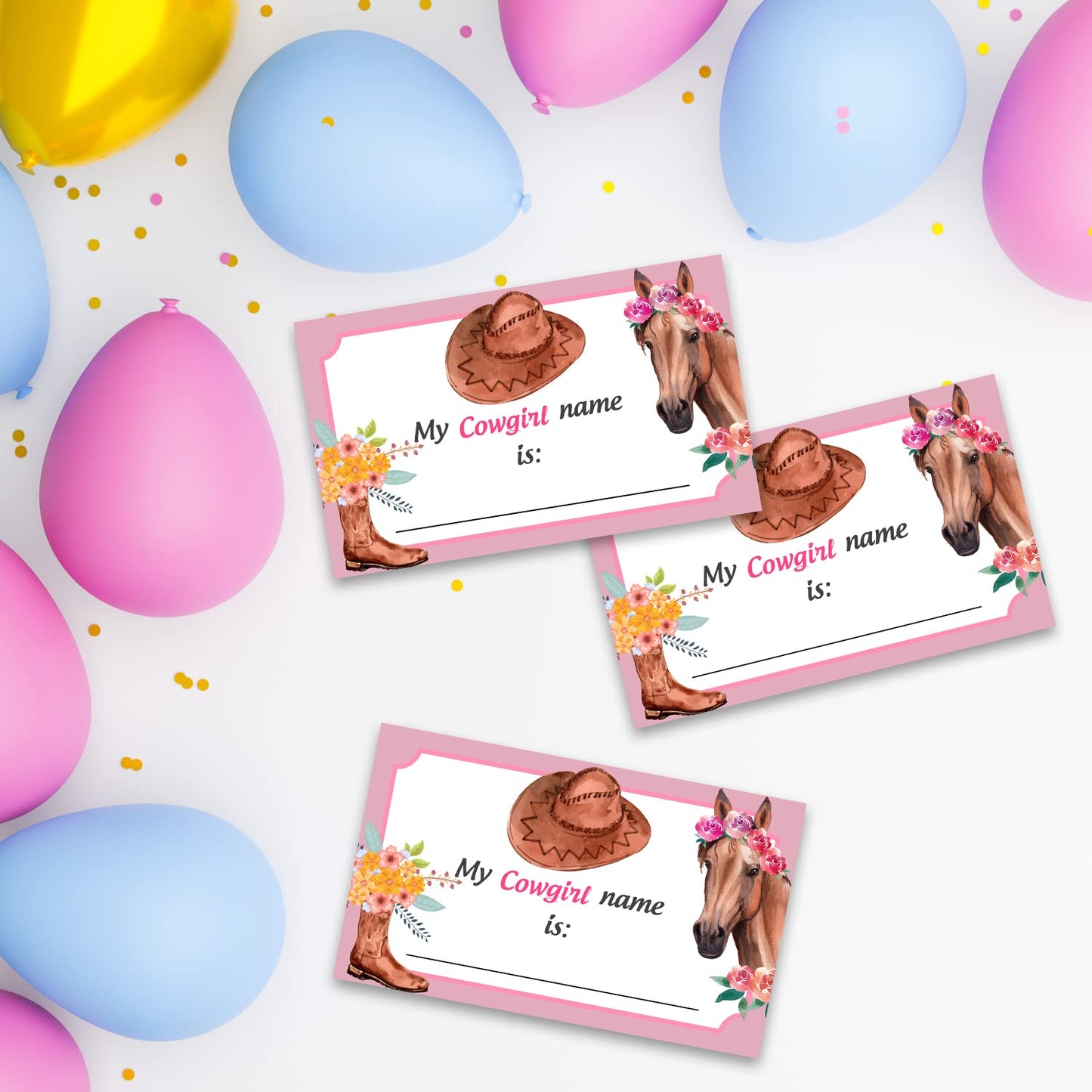 What'S Your Cowgirl Name, Cowgirl Birthday Party Sign For Girls, Holiday Activity, Kids Cowgirl Activity Cards, Cowgirl Activity