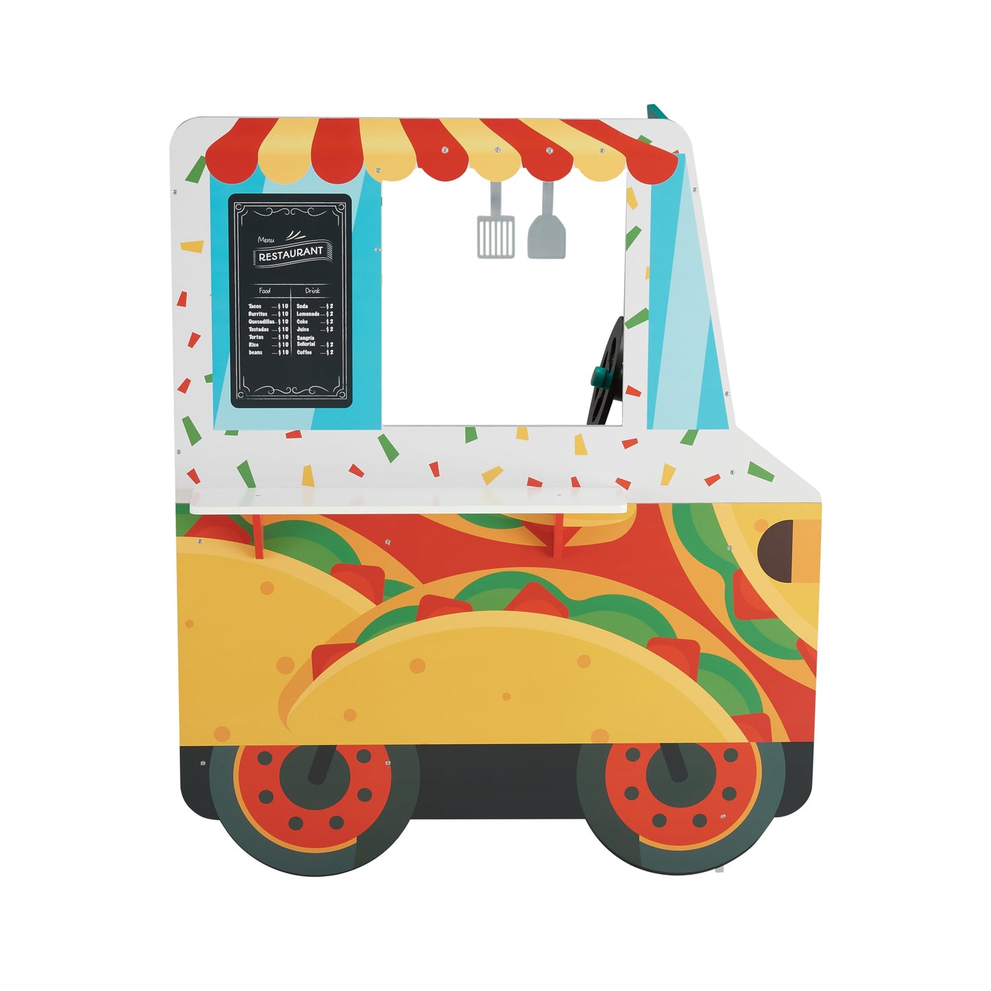 Teamson Kids My Little Helper Kids Play Taco Truck Playset with Accessories, Multicolor
