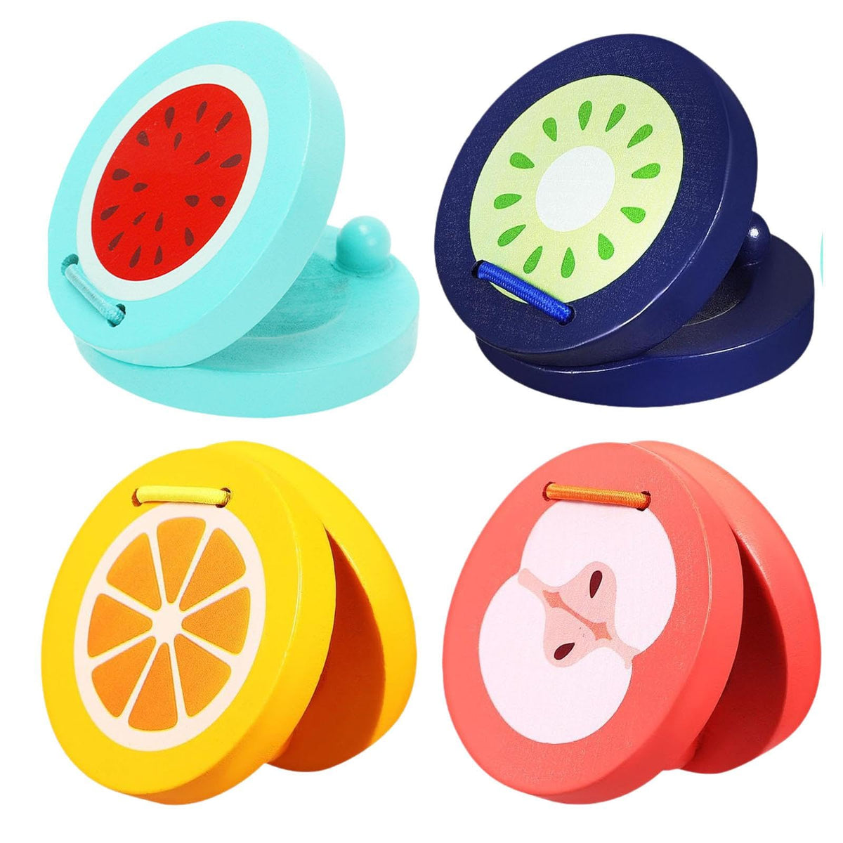 Bnf4X Finger Castanets Teaching Aid Wood Castanet For Kids Girls Boys Preschool|Musical Instruments & Gear | Percussion | Hand P