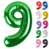 Green Number 9 Balloon 40 Inch, 9 Balloon Number, 9Th Birthday Decorations, Green Party Supplies For Boys Girls