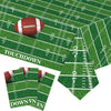 Kesfey 3 Packs Football Tablecloth 54 X 108 Inches Green Football Field Touchdown Tablecover Disposable Plastic Rugbyl Themed Bi