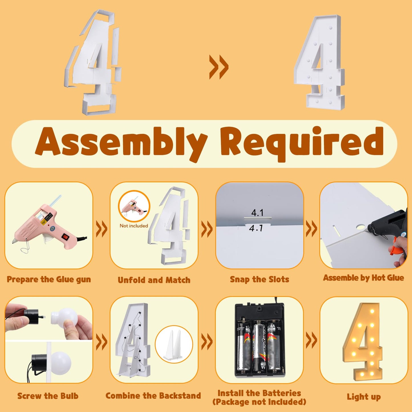Imprsv 4Ft Marquee Numbers, Light Up Numbers For 40Th Birthday Decorations, Marquee Light Up Letters Anniversary Party Decor, Mo