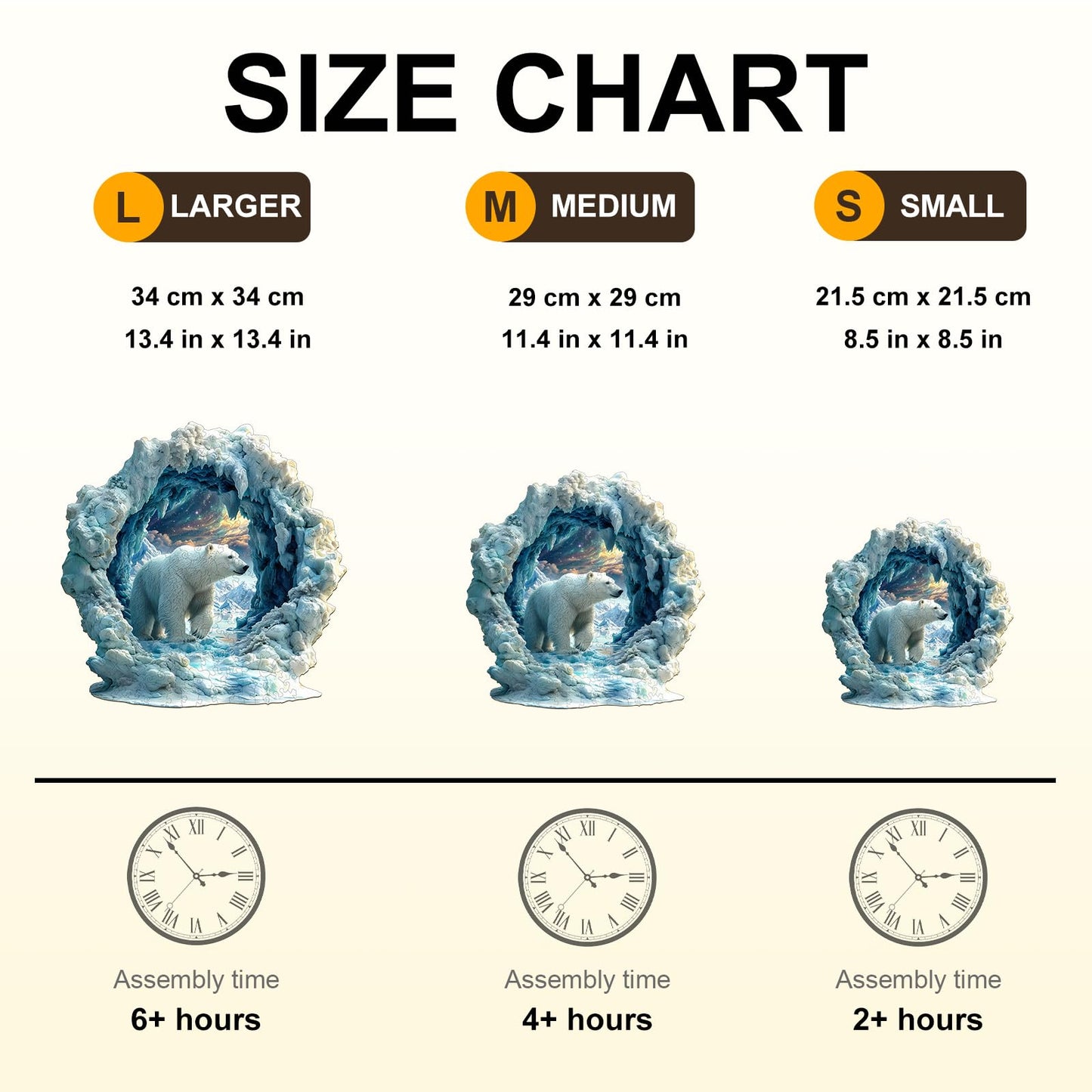 Jigfoxy Wooden Puzzle for mature-themeds Polar Bear Jigsaw Puzzles for mature-themed Unique Animal Shape Wood Cut Puzzles Christmas Thanksgiving Gifts for Friends Family (L-13.4 * 13.4in-265pcs)