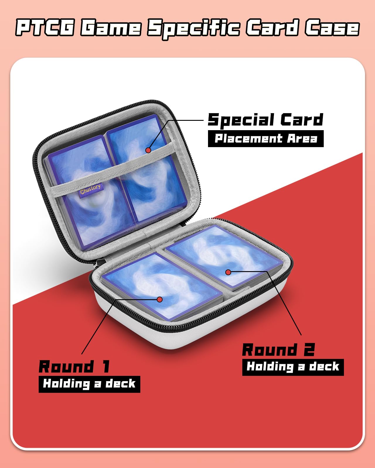 Case For Pm Ptcg Magic Mtg Trading Cards, Competitive Gaming Specialized Box, Holds 15 Decks, Portable Carry Game Vs Card Case 5