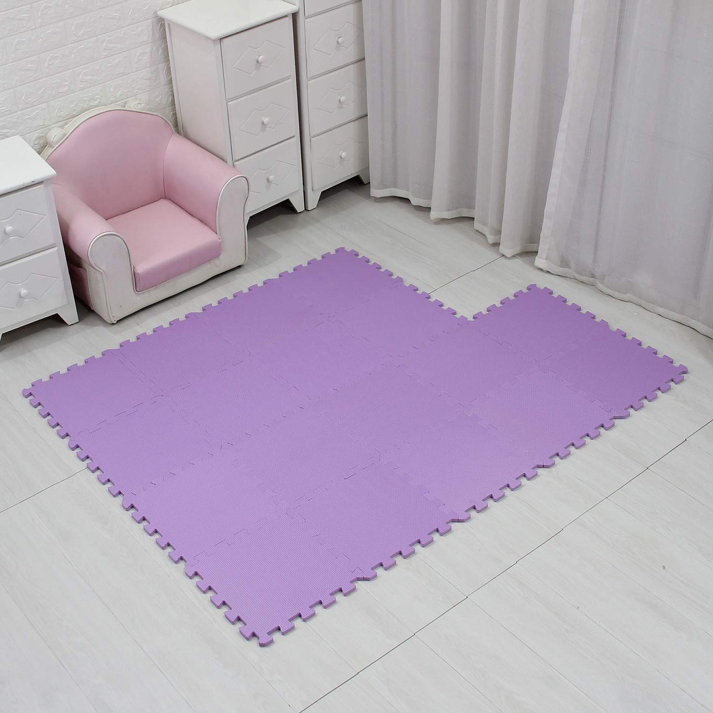 MQIAOHAM 18 Pieces Puzzle Play Mats, Soft Baby Play Mat, Kids Interlocking Foam Floor Tiles, Toddlers Carpet Playmats G301018-11