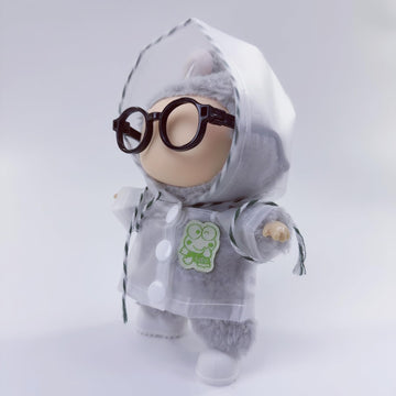 17cm Doll Clothes Set Stylish Raincoat Doll Outfits with White Shoes Black Glasses (No Dolls)