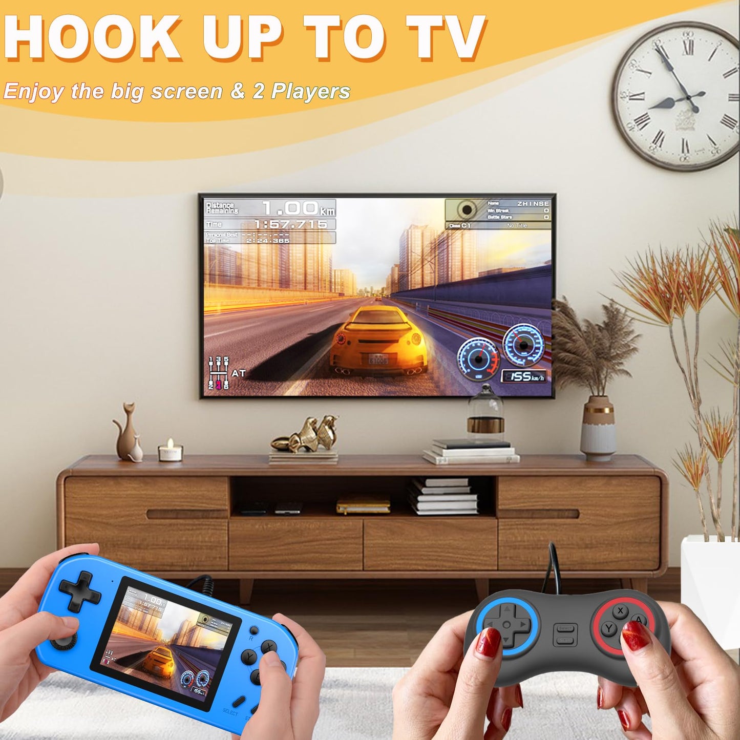 Culageimi Handheld Game Console For Kids Adults Built-In 270 Retro Video Games, Portable Gaming System With Rechargeable Battery