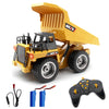 fisca Remote Control Dump Truck 2.4Ghz RC Truck 9 Channel 4WD Mine Construction Vehicle Toy with LED Light and Metal Cab for Kid