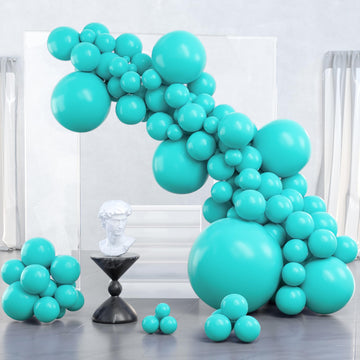 Partywoo Teal Balloons, 100 Pcs Teal Blue Balloons Different Sizes Pack Of 36 Inch 18 Inch 12 Inch 10 Inch 5 Inch Balloons For Balloon Garland Arch As Party Decorations, Birthday Decorations
