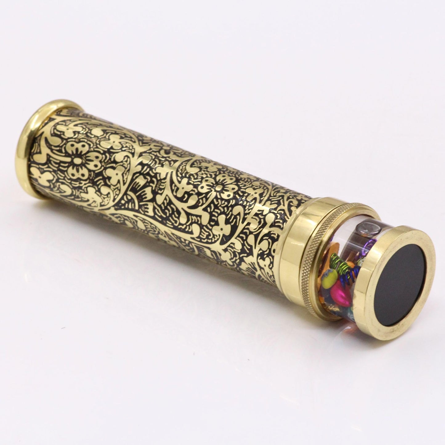 RII Handcrafted Giant Etched Brass Lacquered Kaleidoscope, Oil Object Chamber Classic Kaleidoscope-Unique Gift Ideas for Someone