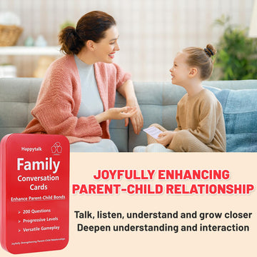 Happytalk Conversation Cards For Kids - 200 Engaging Questions In Family Conversation Cards To Strengthen Parent-Child Relations