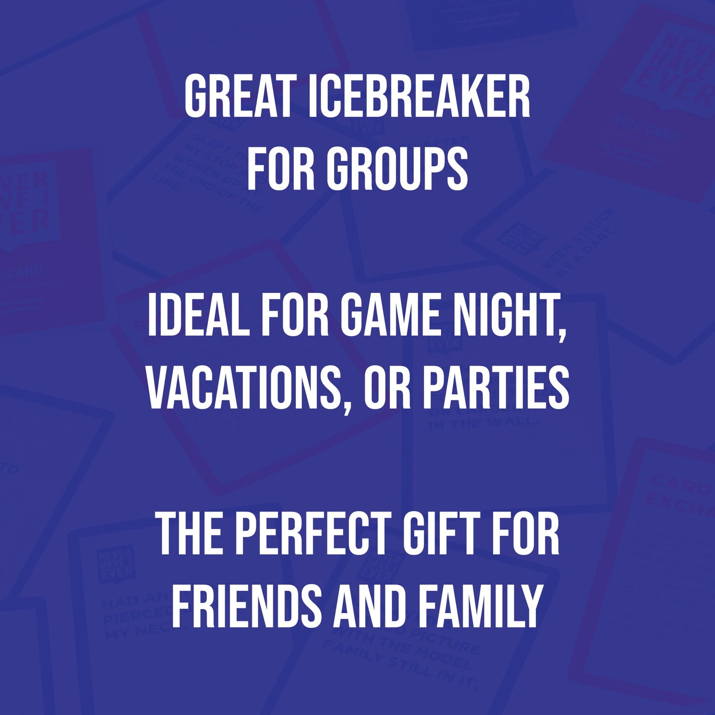 Never Have I Ever Classic Edition Adult Party Game | Interactive Icebreaker | Card Stock Paper | Ages 17+ | Model WSX-Never Have I Ever-GM