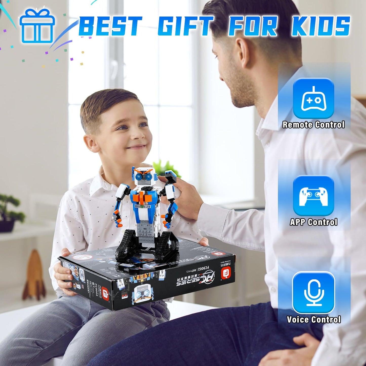 STEM Robot Building Kit, App & Remote Control Robot Building Kits for Kids 6-12, 447 Pieces Educational DIY Engineering Blocks f