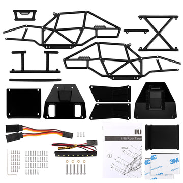 INJORA Rock Tarantula Nylon Buggy Body Shell Chassis Kit for TRX4M 1/18 RC Crawler Upgrade(Black)