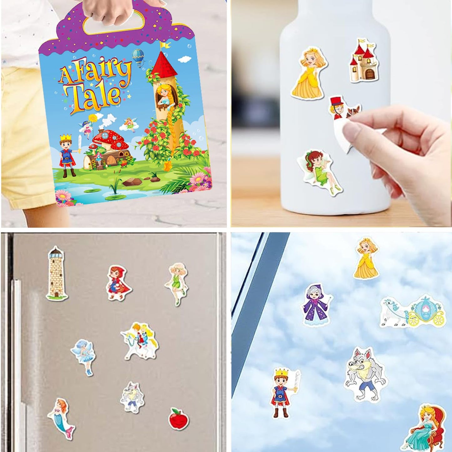 Ruson Reusable Sticker Book For Kids, Fairy Stickers Educational Learning Toys Travel Stickers Activity Books For Toddler Girls Boys Age 3+ Birthday Gifts