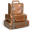 Weekgrat 6 Pcs Large Vintage Travel Suitcase Box Travel Party Decorations Paperboard Suitcases Gift Box Decorative Set of 3 Smal