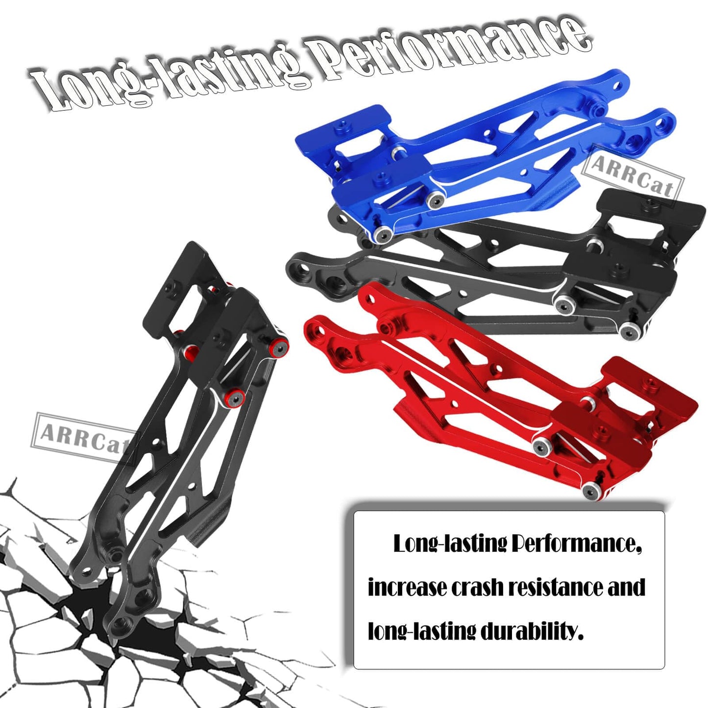 ARRMA Aluminum Wing Mount Upgrades - Compatible with Typhon, Outcast, Kraton, Notorious, Talion - Red