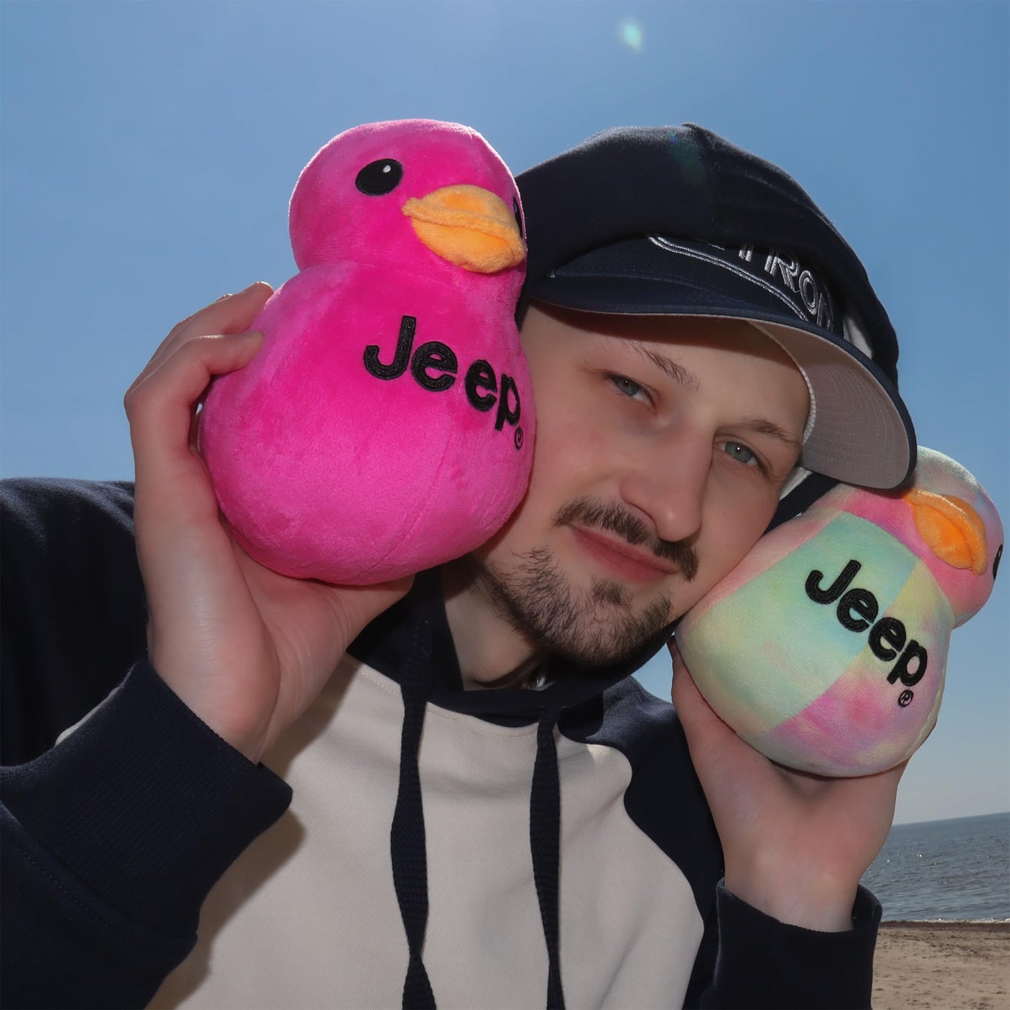 Jeep Text Logo Stuffed Animal Plush Duck Pink -Perfect Enthusiasts You'Ve Been Ducked (Pink)