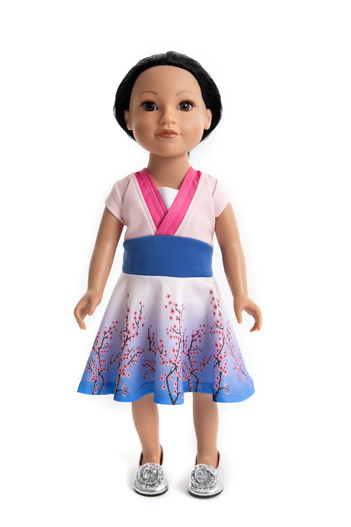 Little Adventures Twirl Princess Doll Dress - Doll Not Included - Machine Washable Child Pretend Play And Party Doll Clothes With No Glitter (Cherry Blossom Twirl)