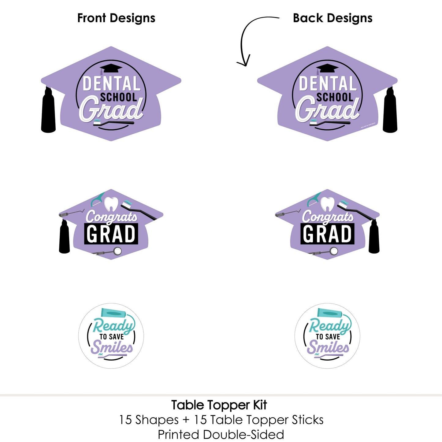 Big Dot Of Happiness Dental School Grad - Dentistry And Hygienist Graduation Party Centerpiece Sticks - Table Toppers - Set Of 15