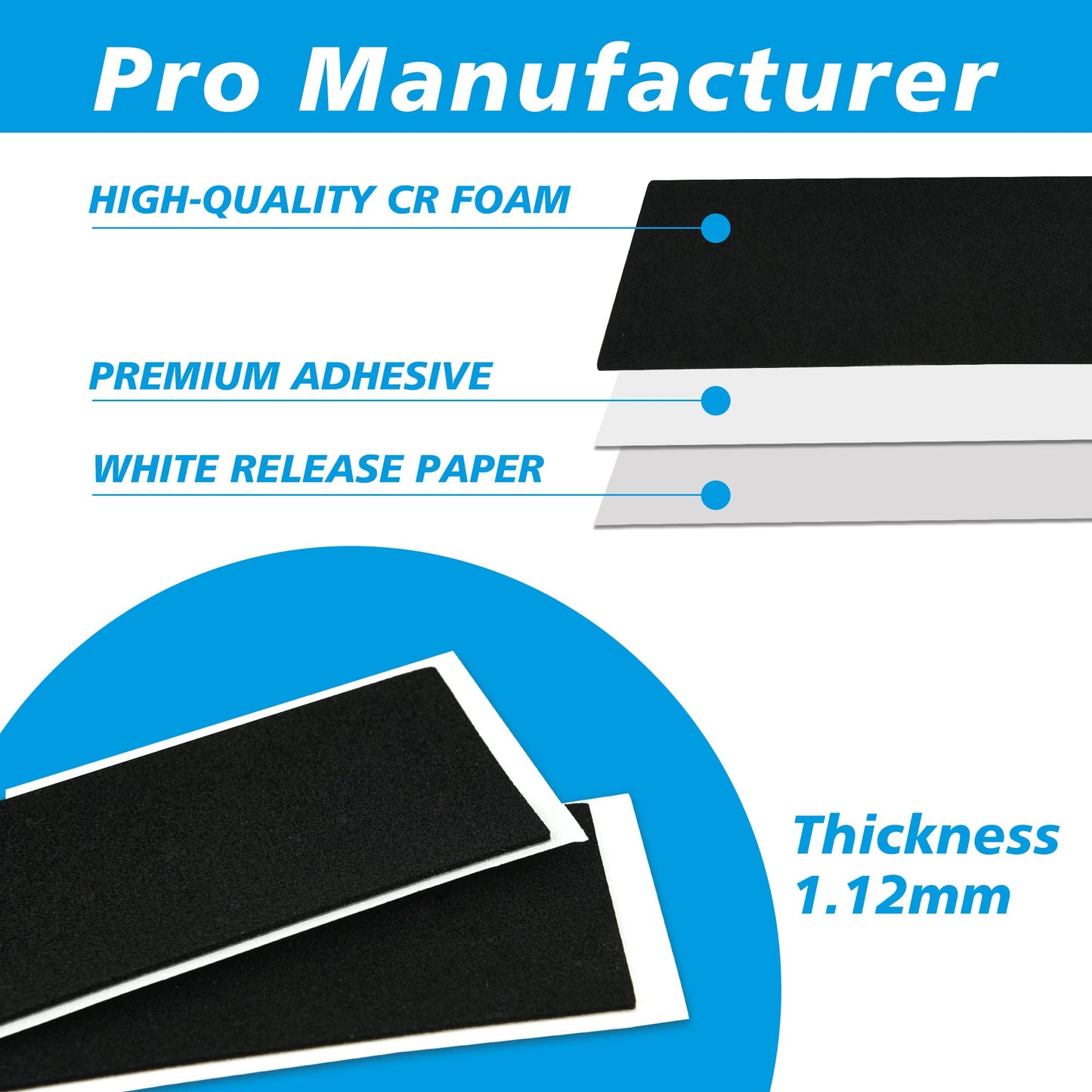 Haisalin Fingerboard Grip Tape, 60Pcs 38Mmx110Mm Foam Adhesive Tapes For Fingerboards, Black