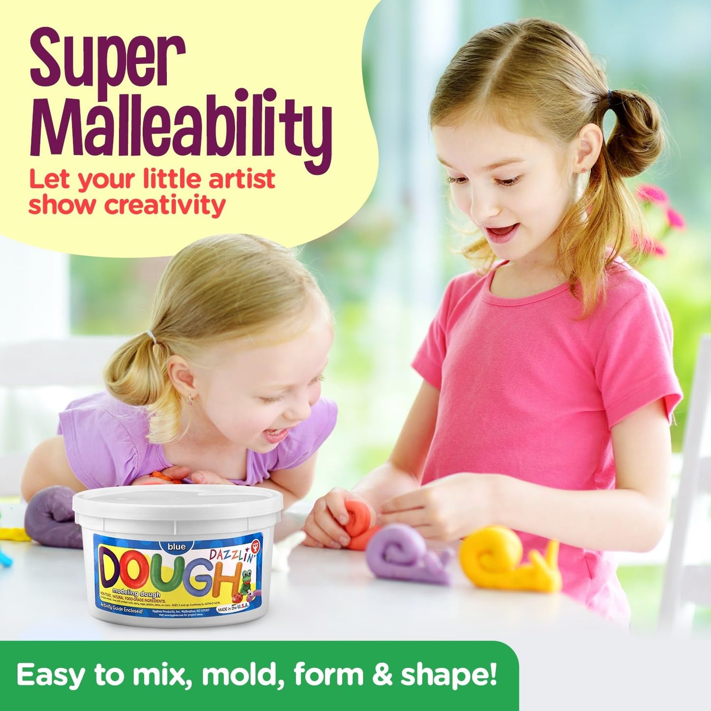 Hygloss Play Modeling Dough - Yellow Dough Scented - Safe & Non-Toxic for Kids Arts & Crafts - Party Favors - Classroom Supplies