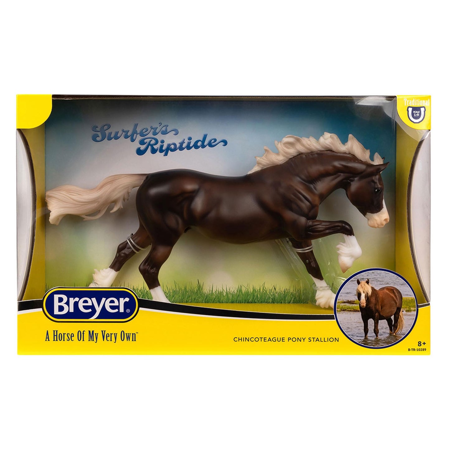 Breyer Surfer’s Riptide Chincoteague Pony Figurine | 11.5" L x 8.5" H | Model B-TR-10249 | Plastic