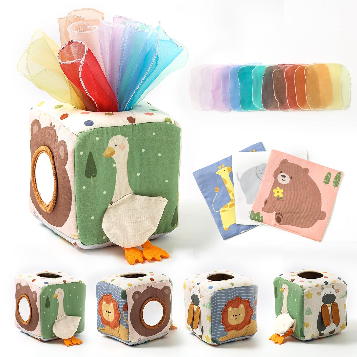 Youuys Baby Tissue Box Toy For Babies 6-12 Months - Montessori Toys Baby Tissue Box Sensory Toys For 1 Year Old - Baby Boy Girl