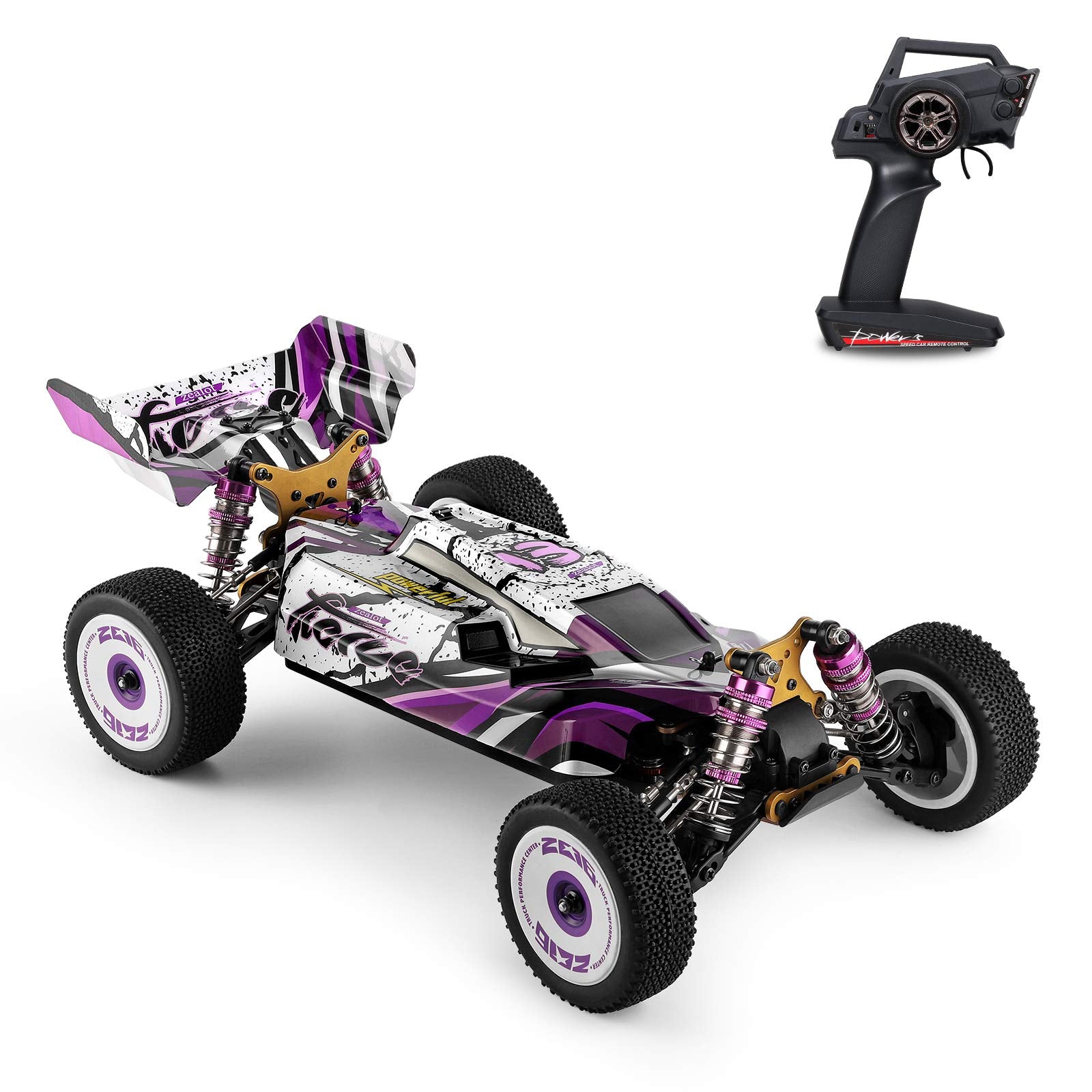 GoolRC WLtoys 124019 RC Car, 1/12 Scale 2.4GHz 4WD 60km/h High Speed Racing Buggy Drift Car RTR, Aluminum Alloy Chassis, Zinc Al