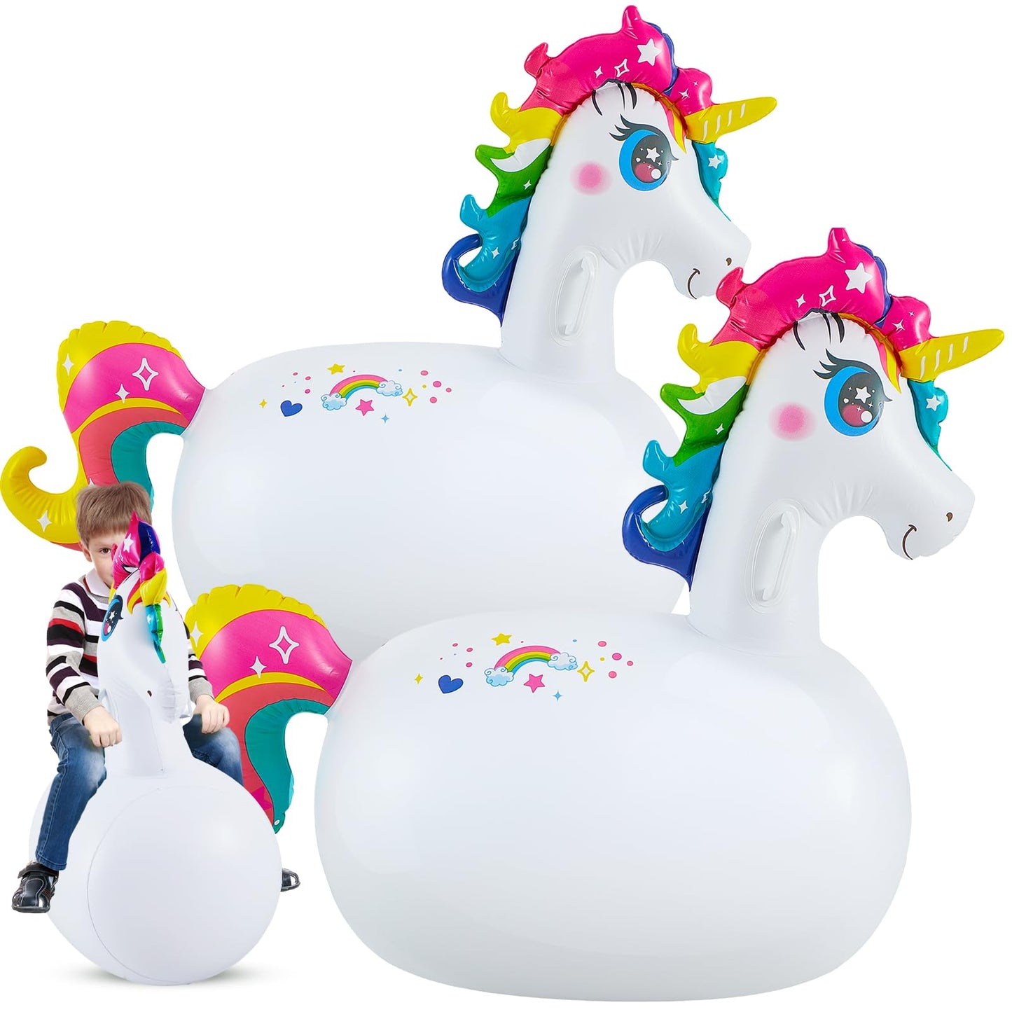 Hiboom 2 Pcs Giant Inflatable Hopping Toys 51 Inch Bouncer Animal Toys Ride On Toys Hopping Toys Hopper For Birthday Party Gifts