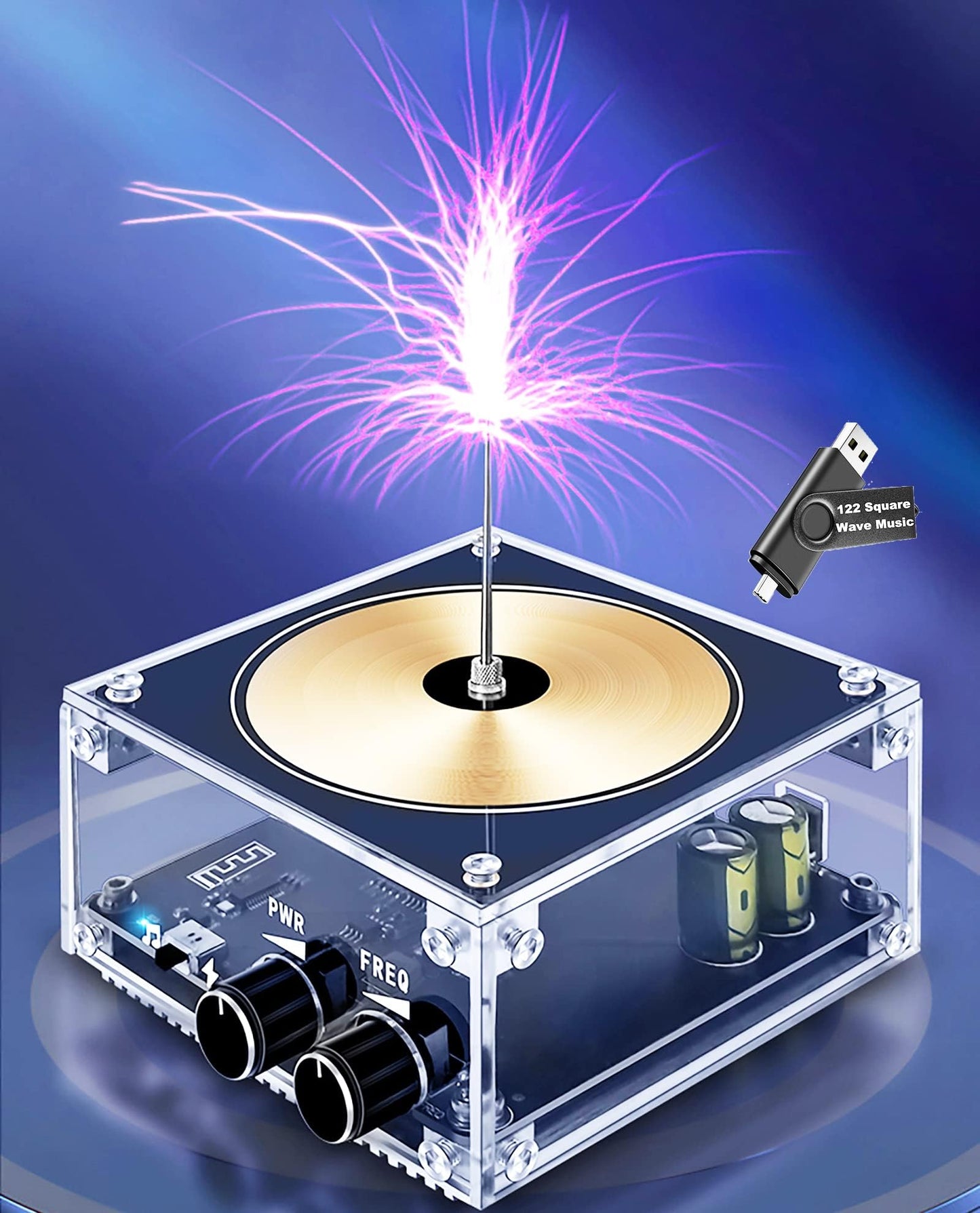 10 Cm Solid State Bluetooth Musical Tesla Coil Touchable Artificial Lightning Spark Gap Arc Generator Desktop Toy Arc Plasma Ele