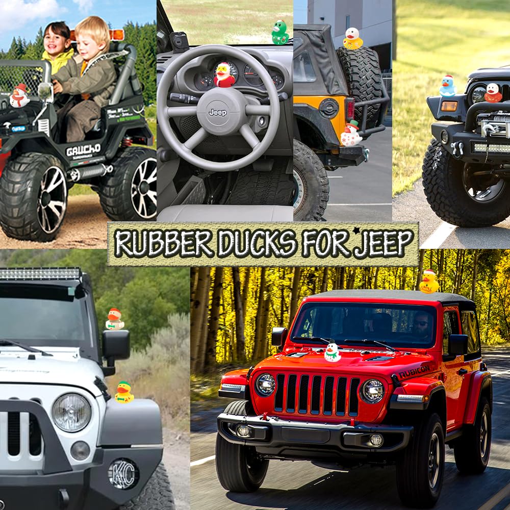 24Pcs Christmas Rubber Ducks,Mini Christmas Ducks Bath Toys Assorted Duckies (2'') For Kids,Christmas Party Favors,Christmas Sto