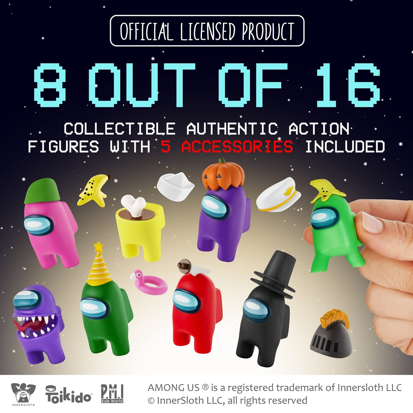 Among Us Crewmate Figures | Toys Out Of 16 Collectibles In 1 Box | 8 Among Us Merch Incl. The Peeled And The Clogged | 2 Hidden Impostors | Mini Toys With 5 Add’L Hats