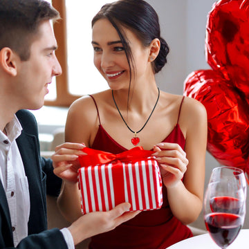 Omlisca Valentines Day Gifts 12 Pack Red Heart Shaped Pendant Necklace for Classroom Rewards Exchange Goodies Bag Filler For Wom