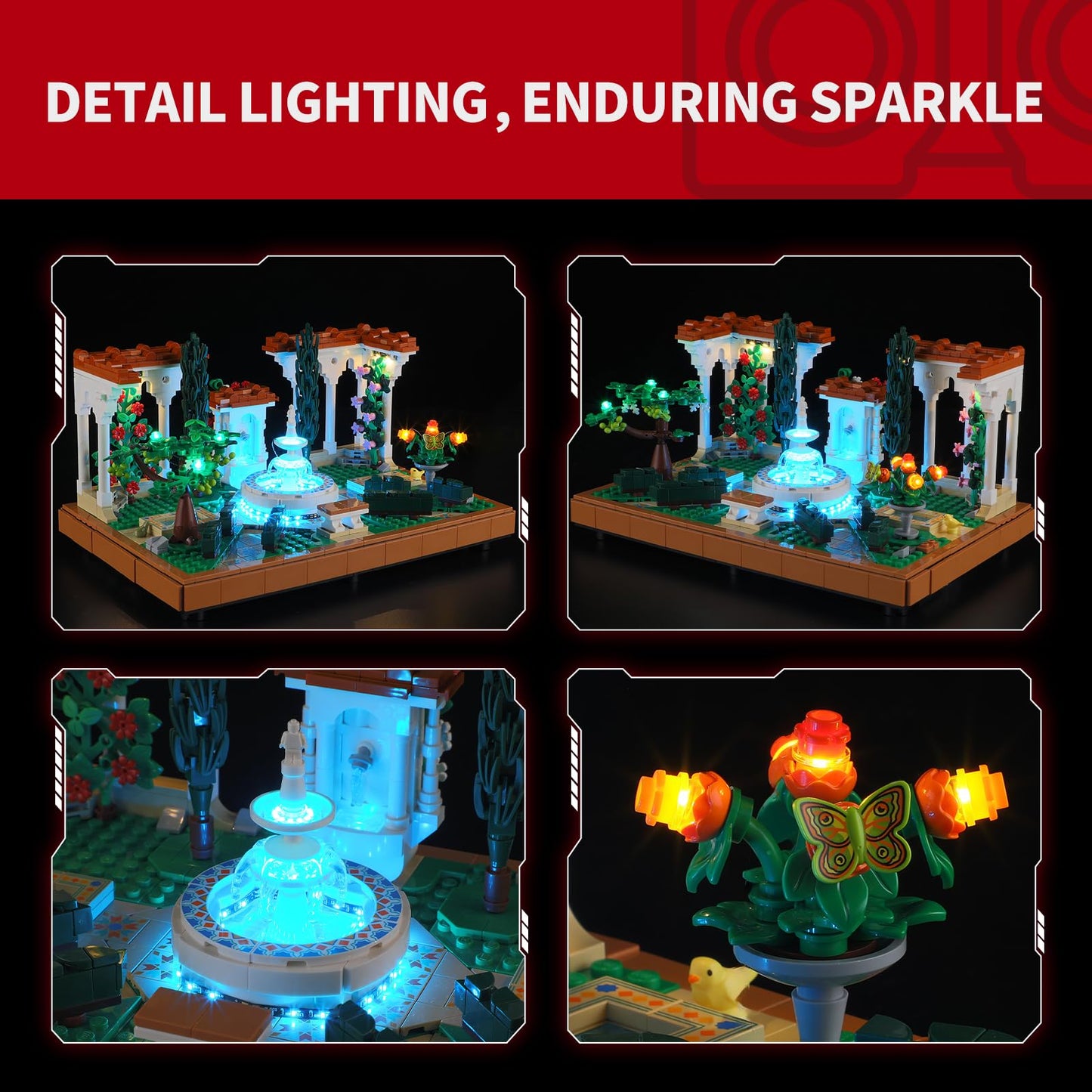 Briksmax Light Kit For Lego-10359 Fountain Garden Building Kit, Creative Diy Led Lighting Accessories, Decorative Model Kit (Not