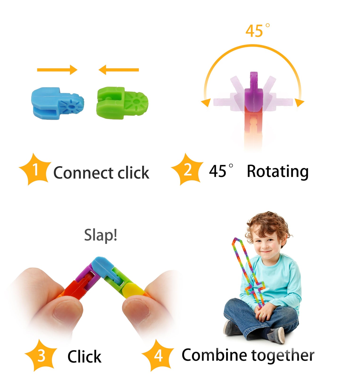 Ganowo 30 Pack Fidget Toy Wacky Tracks Snap And Click Fidgets Sensory Toys Party Favors ,Classroom Reward,School,Christmas Stocking Stuffers For Adults ,Kids