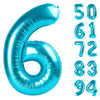 6 Balloon, Blue Number Balloons 40 Inch, 6Th Balloons For Birthday Decorations, Blue Party Supplies 6 Birthday Balloon, Number 6