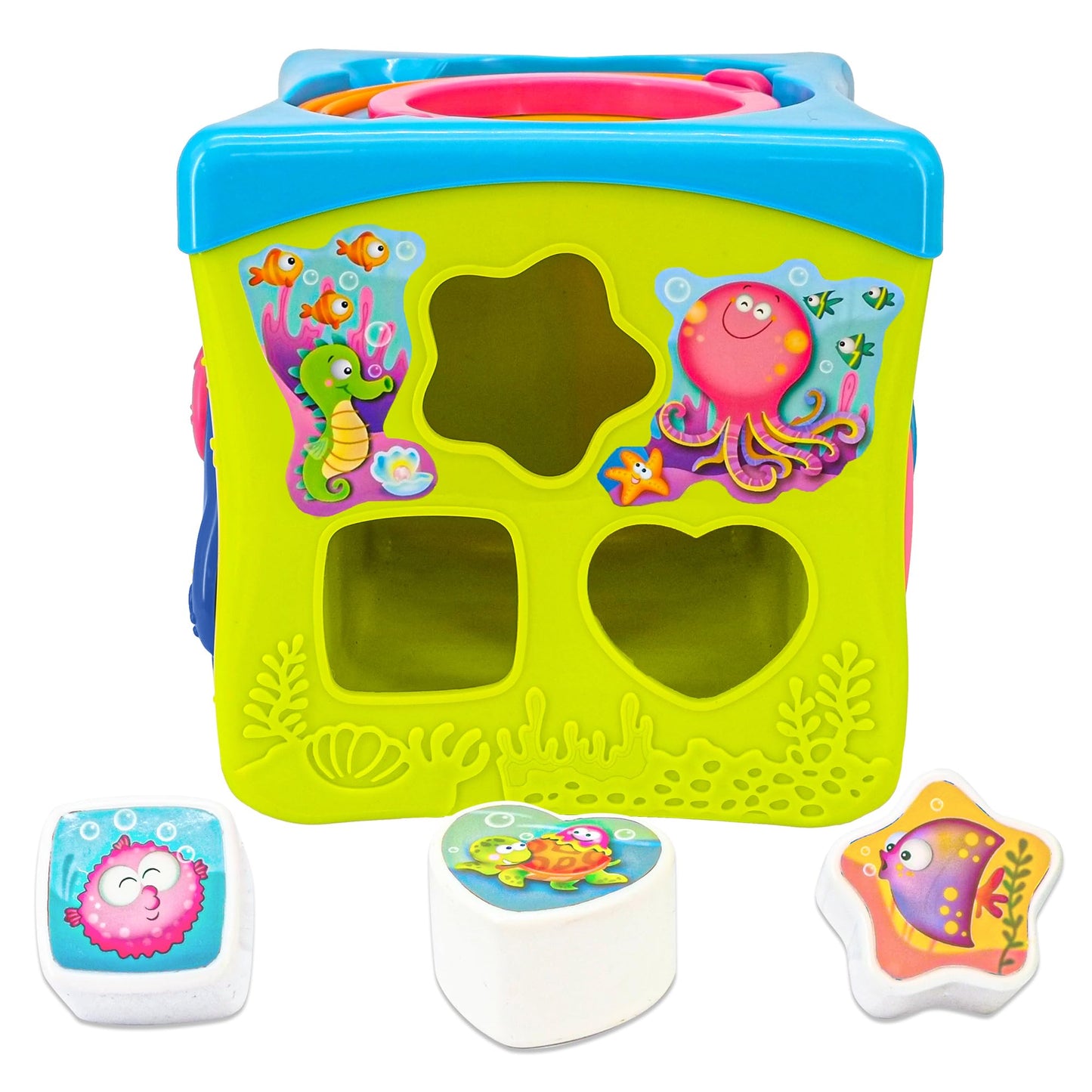 Kiddieland: Light & Sound: Activity Cube - Music & Animal Themed Interactive Toy, 6 Activities, Shapes Sorter, Piano Keys, Kids & Toddlers Ages 1 +