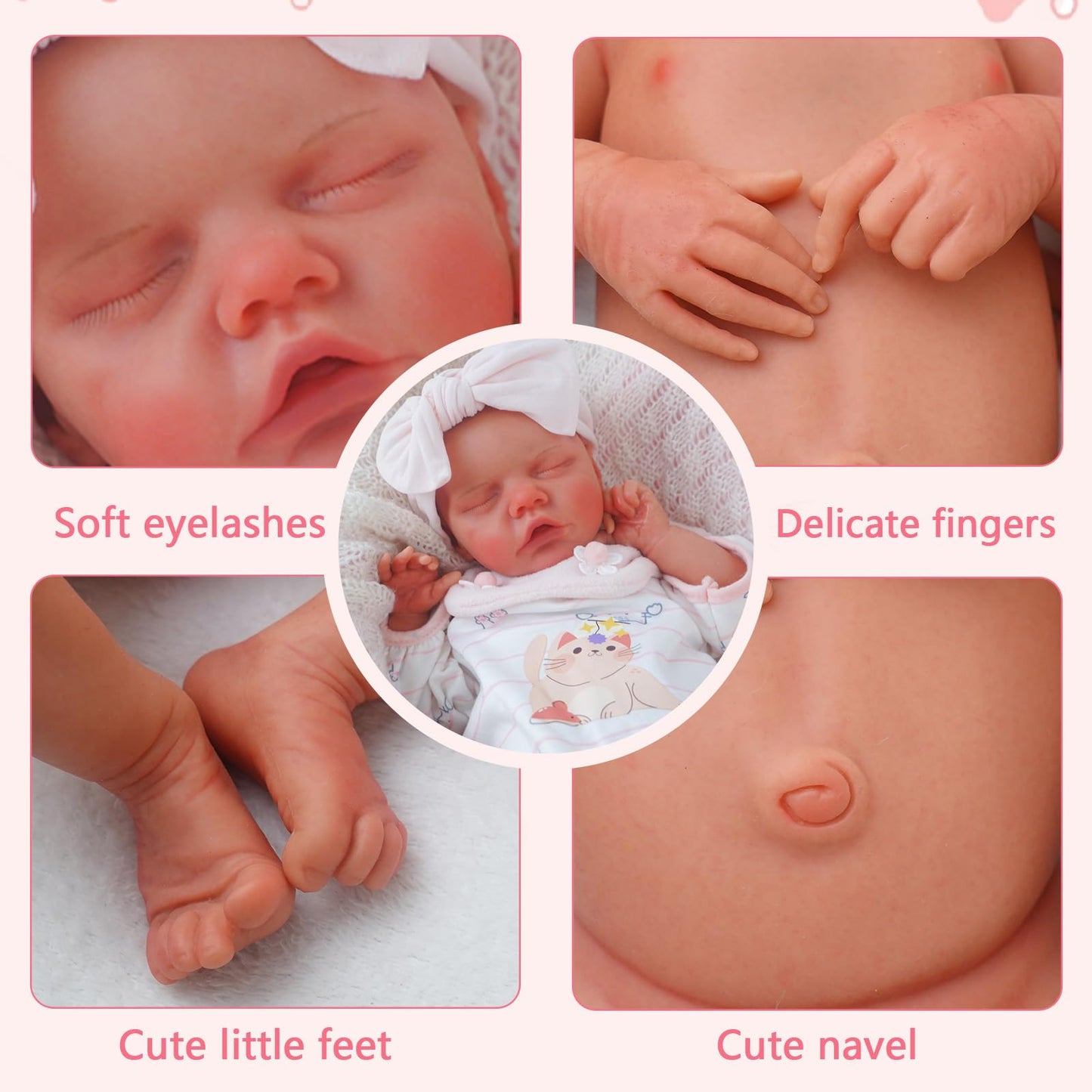 Kuiceo Silicone Reborn Baby Dolls-18 Inch Realistic Newborn Anatomically Correct Girl With Realistic Blood Vessels And Skin